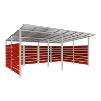 Containerüberdachung | Kapazität: 16x240L (2-rh.) / 6x1100L | Seidengrau, zum Einbetonieren