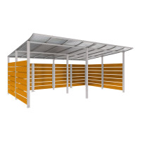 Container Canopy | Capacity: 16x240L (2-rh.) / 6x1100L | Silk Grey, for Embedding