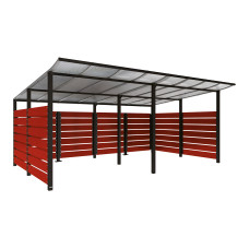 Container Shelter | Capacity: 16x240L (2-wheel) / 6x1100L | Deep Black, for Embedding