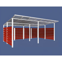 Container Shelter | Capacity: 16x240L (2-wheel) / 6x1100L | Pure White, for Embedding in Concrete.