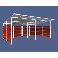 Container Shelter | Capacity: 16x240L (2-wheel) / 6x1100L | Pure White, for Embedding in Concrete.