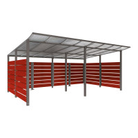 Container Shelter | Capacity: 16x240L (2-Wheelie Bins) / 6x1100L | Procity Grey, for Embedding