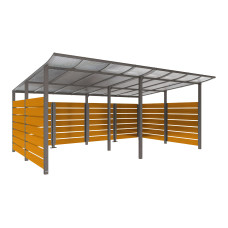 Container Shelter | Capacity: 16x240L (2-Wheelie Bins) / 6x1100L | Procity Grey, for Embedding