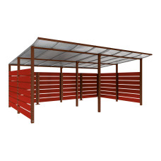 Container Cover | Capacity: 16x240L (2-wheel) / 6x1100L | Rust Corten Effect, for Embedding.