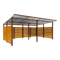 Container Cover | Capacity: 16x240L (2-wheel) / 6x1100L | Rust Corten Effect, for Embedding.