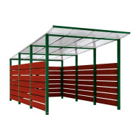 Containerüberdachung | Kapazität: 8-10x240L / 2x1100L | Moosgrün, zum Einbetonieren