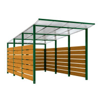 Container Canopy | Capacity: 8-10x240L / 2x1100L | Moss Green, for Embedding in Concrete