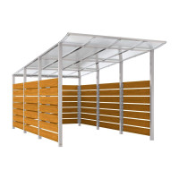 Containerüberdachung | Kapazität: 8-10x240L / 2x1100L | Seidengrau, zum Einbetonieren