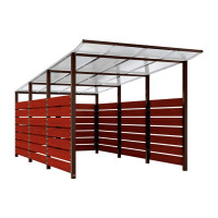 Containerüberdachung | Kapazität: 8-10x240L / 2x1100L | Schokoladenbraun, zum Einbetonieren