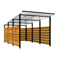 Container Shelter | Capacity: 8-10x240L / 2x1100L | Deep Black, for Embedding