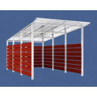Containerüberdachung | Kapazität: 8-10x240L / 2x1100L | Reinweiß, zum Einbetonieren