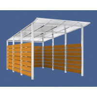 Containerüberdachung | Kapazität: 8-10x240L / 2x1100L | Reinweiß, zum Einbetonieren