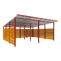Containerüberdachung | Kapazität: 16-20x240L / 6x1100L | Purpurrot, zum Einbetonieren