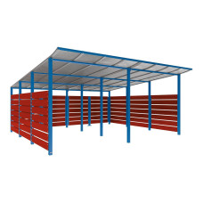 Container Canopy | Capacity: 16-20x240L / 6x1100L | Gentian Blue, for Embedding in Concrete.