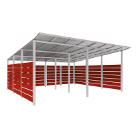 Containerüberdachung | Kapazität: 16-20x240L / 6x1100L | Seidengrau, zum Einbetonieren