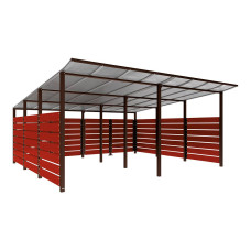 Container Shelter | Capacity: 16-20x240L / 6x1100L | Chocolate Brown, for Embedding