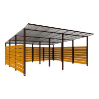 Containerüberdachung | Kapazität: 16-20x240L / 6x1100L | Schokoladenbraun, zum Einbetonieren