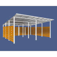 Containerüberdachung | Kapazität: 16-20x240L / 6x1100L | Reinweiß, zum Einbetonieren