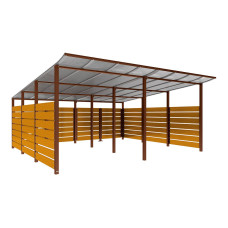 Containerüberdachung | Kapazität: 16-20x240L / 6x1100L | Rost Corten-Effekt, zum Einbetonieren