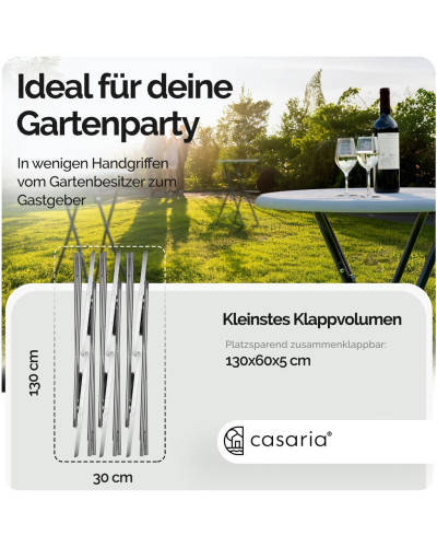 Stehtisch kompakt Weiß 60 Zentimeter klappbar