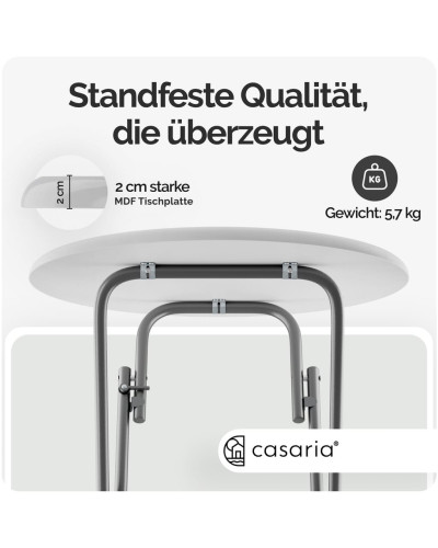Stehtisch kompakt Weiß 60 Zentimeter klappbar