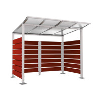 Containerüberdachung | Kapazität: 4x240L / 1x1100L | Seidengrau, auf Bodenplatten