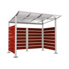 Containerüberdachung | Kapazität: 4x240L / 1x1100L | Seidengrau, auf Bodenplatten