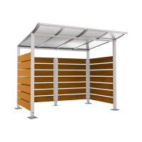 Containerüberdachung | Kapazität: 4x240L / 1x1100L | Seidengrau, auf Bodenplatten