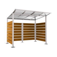 Containerüberdachung | Kapazität: 4x240L / 1x1100L | Seidengrau, auf Bodenplatten