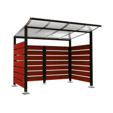 Containerüberdachung | Kapazität: 4x240L / 1x1100L | Tiefschwarz, auf Bodenplatten
