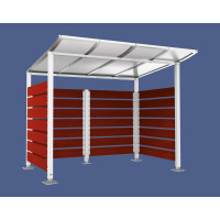 Containerüberdachung | Kapazität: 4x240L / 1x1100L | Reinweiß, auf Bodenplatten