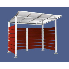 Containerüberdachung | Kapazität: 4x240L / 1x1100L | Reinweiß, auf Bodenplatten