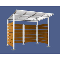 Containerüberdachung | Kapazität: 4x240L / 1x1100L | Reinweiß, auf Bodenplatten