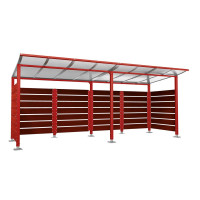 Containerüberdachung | Kapazität: 8x240L / 3x1100L | Purpurrot, auf Bodenplatten