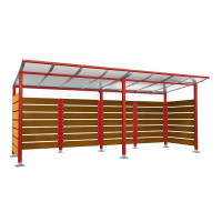 Containerüberdachung | Kapazität: 8x240L / 3x1100L | Purpurrot, auf Bodenplatten