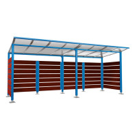Container Shelter | Capacity: 8x240L / 3x1100L | Gentian Blue, on Floor Plates.