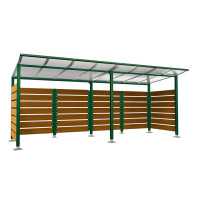 Container Shelter | Capacity: 8x240L / 3x1100L | Moss Green, on Base Plates