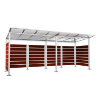 Containerüberdachung | Kapazität: 8x240L / 3x1100L | Seidengrau, auf Bodenplatten
