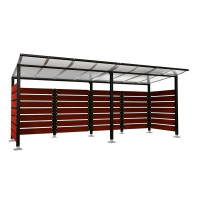 Containerüberdachung | Kapazität: 8x240L / 3x1100L | Tiefschwarz, auf Bodenplatten