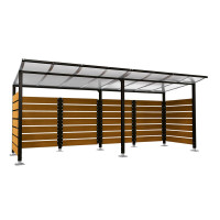 Containerüberdachung | Kapazität: 8x240L / 3x1100L | Tiefschwarz, auf Bodenplatten