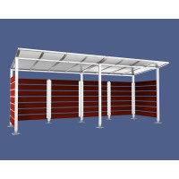 Containerüberdachung | Kapazität: 8x240L / 3x1100L | Reinweiß, auf Bodenplatten