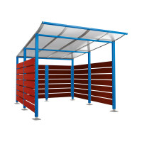 Container Cover | Capacity: 8x240L (2-wheel) / 2x1100L | Gentian Blue, on Base Plates.