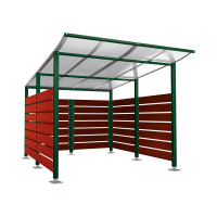 Container Canopy | Capacity: 8x240L (2-wheel) / 2x1100L | Moss Green, on Floor Plates.
