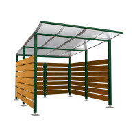 Container Canopy | Capacity: 8x240L (2-wheel) / 2x1100L | Moss Green, on Floor Plates.