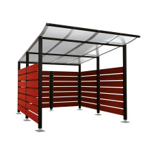 Containerüberdachung | Kapazität: 8x240L (2-rh.) / 2x1100L | Tiefschwarz, auf Bodenplatten