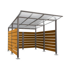 Container Shelter | Capacity: 8x240L (2-RH.) / 2x1100L | Procity Grey, on Ground Plates.