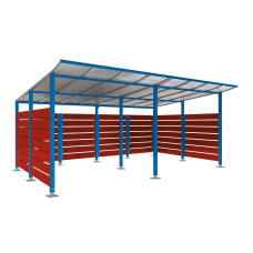 Container Canopy | Capacity: 16x240L (2-Wheeled) / 6x1100L | Gentian Blue, on Floor Plates.