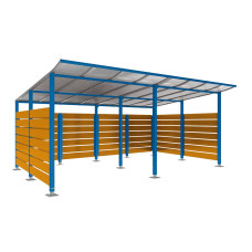 Container Canopy | Capacity: 16x240L (2-Wheeled) / 6x1100L | Gentian Blue, on Floor Plates.