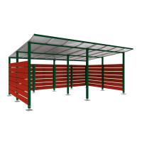 Container Canopy | Capacity: 16x240L (2-wheel) / 6x1100L | Moss Green, on Base Plates.