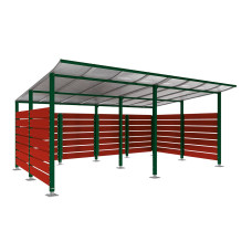 Container Canopy | Capacity: 16x240L (2-wheel) / 6x1100L | Moss Green, on Base Plates.